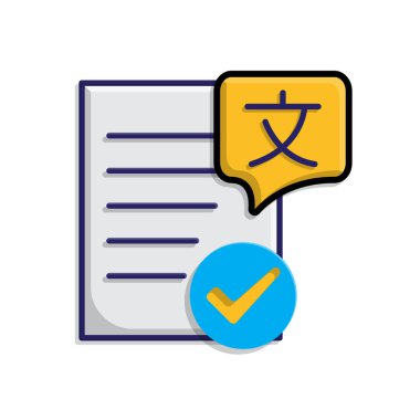 Eğitim ikonu. Edebiyat. çok dilli sembol ve işaretli kağıt ya da makale. Zeki, bilgili, zeki. izometrik tasarım biçimi