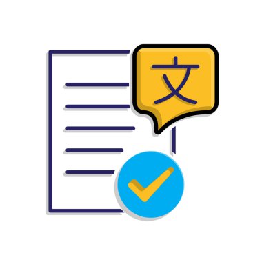 Eğitim ikonu. Edebiyat. çok dilli sembol ve işaretli kağıt ya da makale. Zeki, bilgili, zeki. Karışık tasarım biçimi