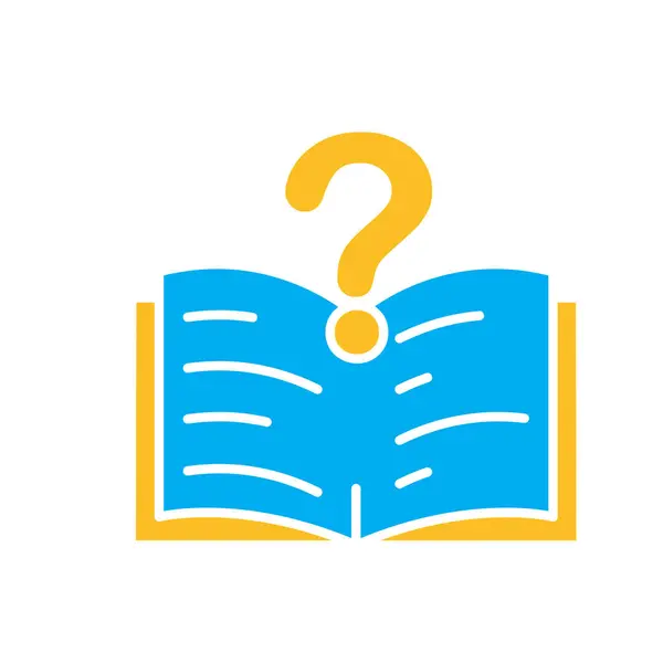 Eğitim ikonu. Sorun ya da sorun. Kitap ya da kağıt soru işareti. Zeki, bilgili, zeki. Düz tasarım biçimi