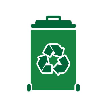 Çöp kutusu simgesi. Geri dönüşüm sembolü. sürdürülebilirlik Web simgesini yeniden kullan, çevre dostu, kullanılmış ürünler, yeşil enerji. Katı tasarım biçimi