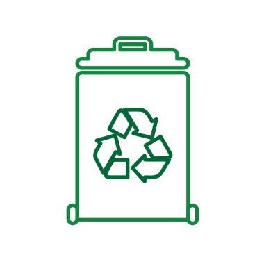 Çöp kutusu simgesi. Geri dönüşüm sembolü. sürdürülebilirlik Web simgesini yeniden kullan, çevre dostu, kullanılmış ürünler, yeşil enerji. Satır tasarım biçimi