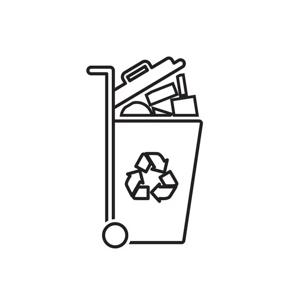 Çöp simgesi. Çöpte ziyan oluyor. Geri dönüşüm sembolü. sürdürülebilirlik Web simgesini yeniden kullan, çevre dostu, kullanılmış ürünler, yeşil enerji. Satır tasarım biçimi