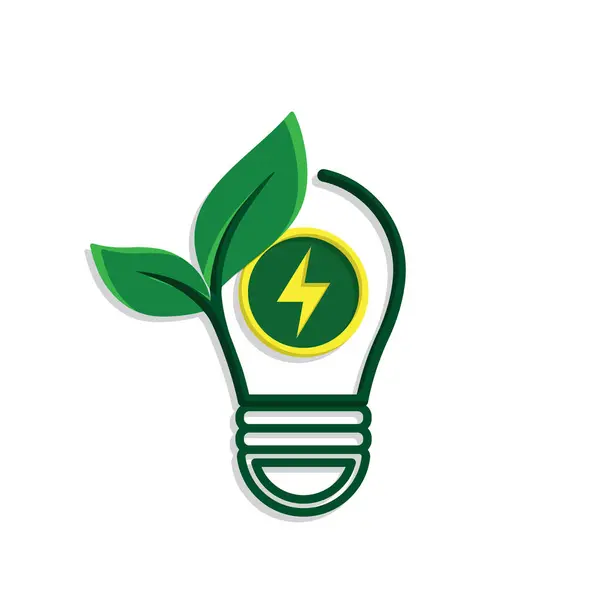 sürdürülebilir simge. Işıklı yeşil enerji vektörü. Enerji kaynağı. Kaynak ofisi, eko enerji, elektrik sembolü. Karışık tasarım biçimi