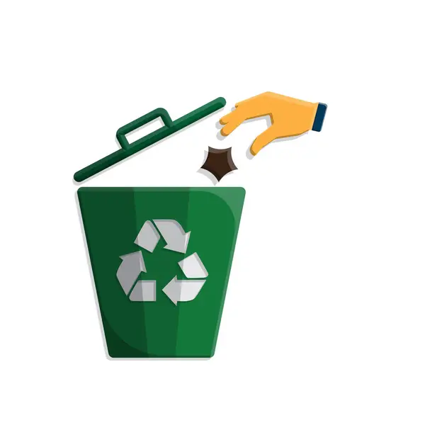 Çöp simgesi. Çöp atma vektörü. Geri dönüşüm sembolü. sürdürülebilirlik Web simgesini yeniden kullan, çevre dostu, kullanılmış ürünler, yeşil enerji. Basit 3d tasarım biçimi