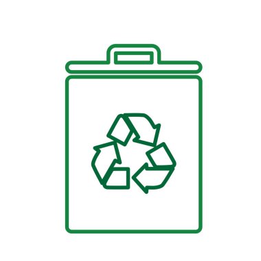 Çöp kutusu simgesi. Geri dönüşüm sembolü. sürdürülebilirlik Karışık tasarım biçimi