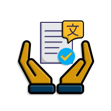 Eğitim ikonu. Edebiyat iki elle yapılır. çok dilli sembol ve işaretli kağıt ya da makale. Zeki, bilgili, zeki. izometrik tasarım biçimi