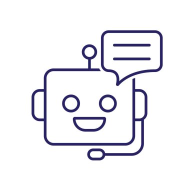 ai simgesi. AI Kişisel Asistanı. Ses asistanı. Robot suratlı mikrofon. UI, eğitim, başvuru, markalaşma. Tasarım biçimi