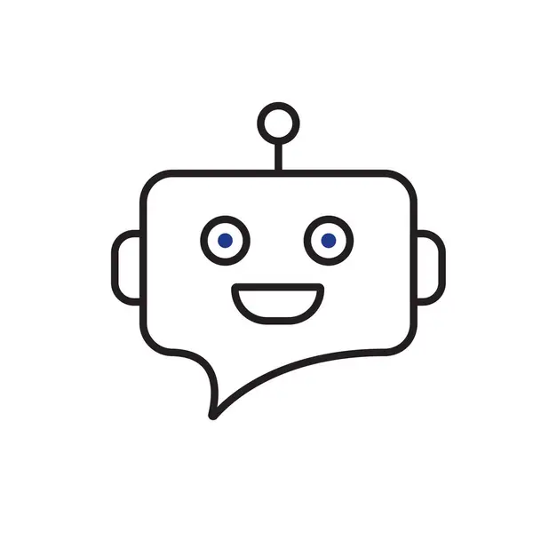 ai simgesi. AI Kişisel Asistanı. Chatbot avatarı. Sohbet balonlu arkadaş canlısı robot yüz. UI, eğitim, uygulama, markalaşma. Tasarım biçimi