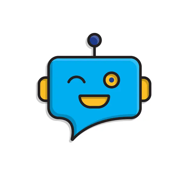 ai simgesi. AI Kişisel Asistanı. Chatbot avatarı. Gülen robot suratlı sohbet balonu. UI, eğitim, uygulama, markalaşma. izometrik tasarım biçimi
