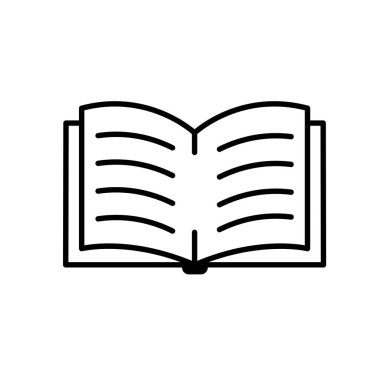 Eğitim ikonu. Kitap ya da kitap. İçinde yazı olan açık bir kitap. Zeki, bilgili, zeki. özet tasarım biçimi