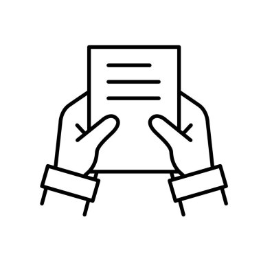 Uzaktan kumanda. Doktor paylaşımı simgesi. Paylaşılan belgeyi tutan iki el. İşbirliği, çevrimiçi, uzak. Tasarım biçimi