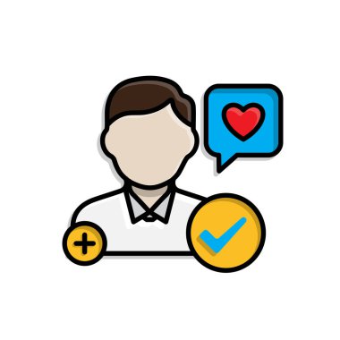 Pazarlama ikonu. Nüfuzlu pazarlama. Artı işaretleri, işaretleri ve aşk mesajları olan insanlar. Ürün, promosyon, piyasa. Isometric tasarım biçimi.