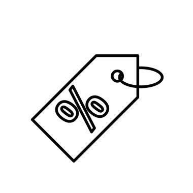 İndirim simgesi. E-Ticaret ve Terfi. Yüzdeyle italikleri etiketle veya etiketle. Dükkan, satış, market. Tasarım biçimi.