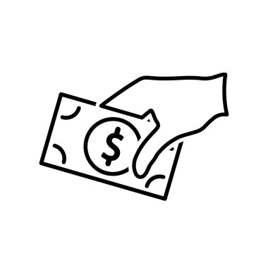 İşlem simgesi. Para vermenin sembolü. El çabukluğu. Ödeme, iş, nakit. Isometric tasarım biçimi.