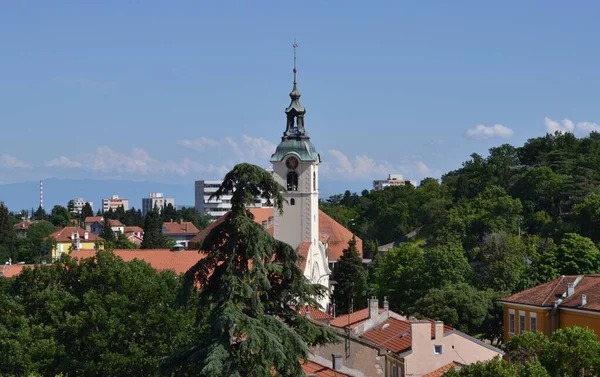 Rijeka Hırvatistan 'ın merkezindeki eski kentin tepesinden manzara