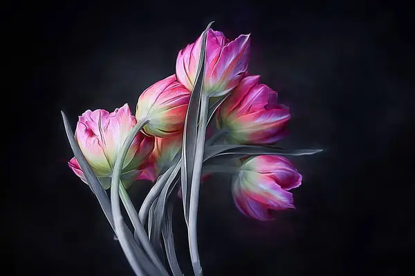 pembe ve beyaz tavus kuşu çiçekleri