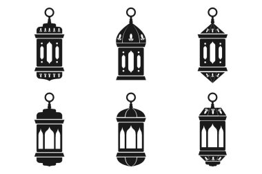 Fenerler. siyah fener silueti.