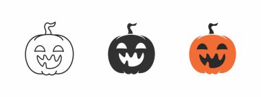 Cadılar Bayramı Kabağı logo simgesi vektör şablonu tasarımı