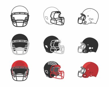 Amerikan futbolu kaskı vektör çizimi. 
