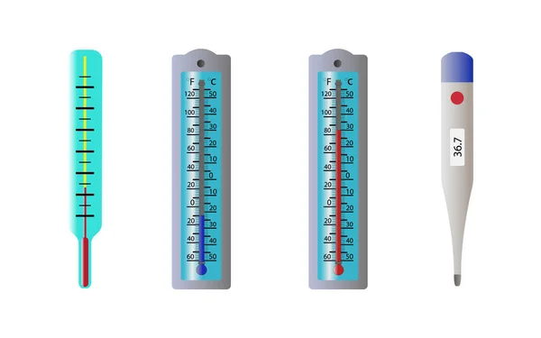 Thermometer Icons Set Vector Illustration — Stock Vector