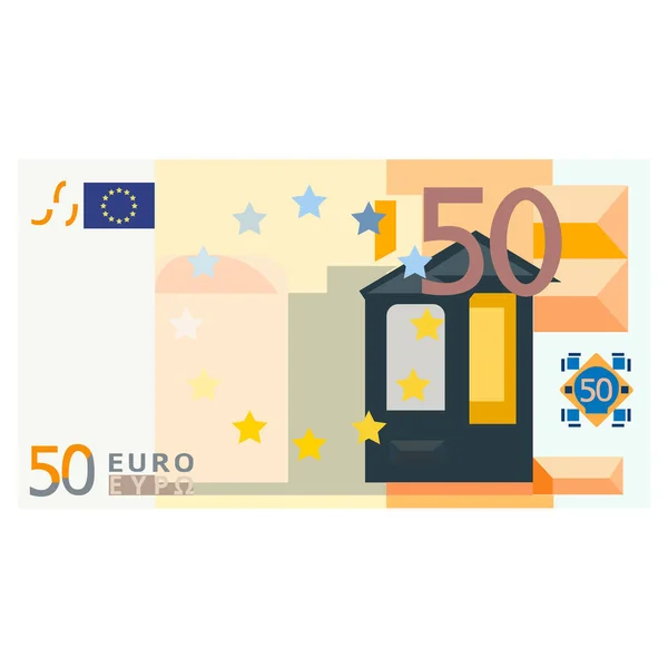 Beyaz arkaplanda öklitoris stili olarak 50 euro çekildi
