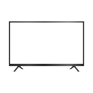 Düz televizyon, plazma. Beyaz arkaplanda 3d biçiminde çizilmiş vektör illüstrasyonu