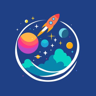 Geçmişi. Kozmonotlar Günü. Uzayda roket, gezegenler ve yıldızlar