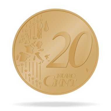 20 cent bozuk para vektör resmi