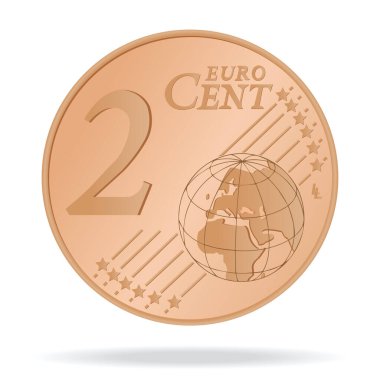 2 cent madeni para vektör resmi