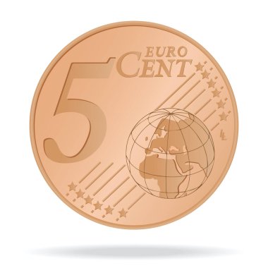 5 cent madeni para vektör resmi
