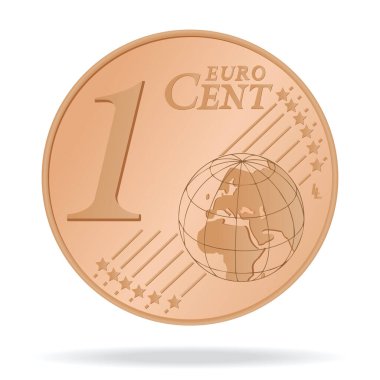 1 cent madeni para vektör resmi