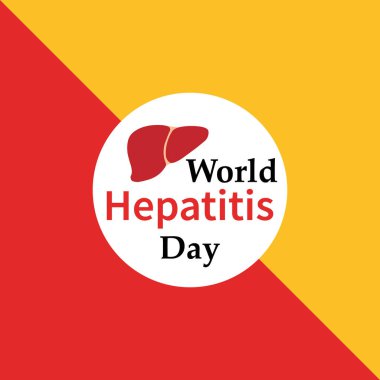 Beyaz halkalı karaciğer, Dünya Hepatit Günü. Kırmızı ve sarı arkaplanda resim