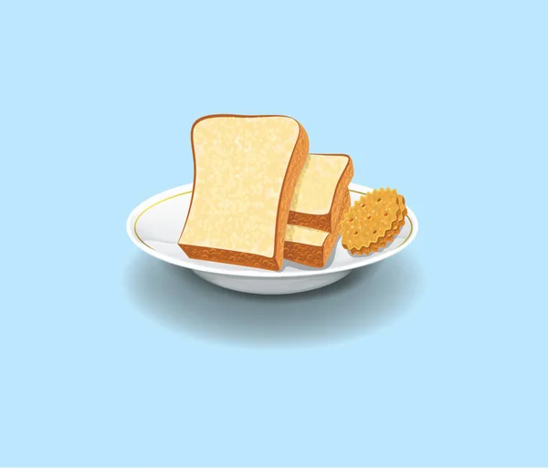 Brot Zum Frühstück Ikone Vektorkunst — Stockvektor