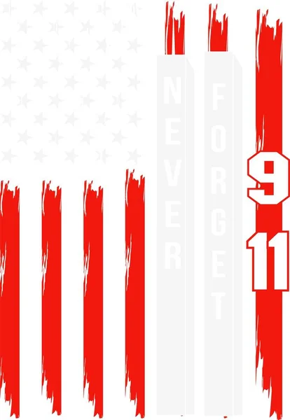 American Flag 911 Memorial Patriot — Stock Vector