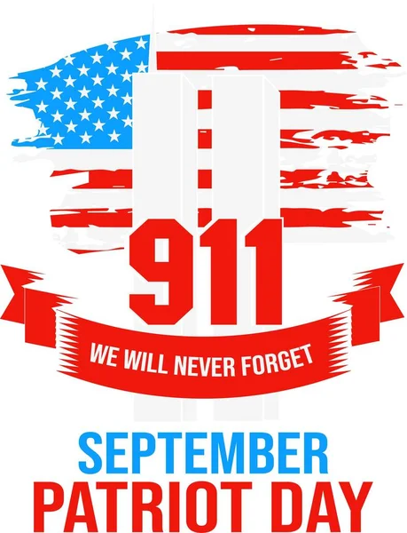 Patriot Day September 11Th Memorial — Stock Vector
