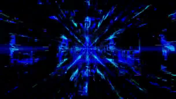 Kolorowe Trójkąty Spiralne Przestrzeni Abstrakcyjne Futurystyczne Cybernetyczne Muzyczne Tło — Wideo stockowe