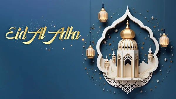 Vector Ilustración Hermoso Fondo Para Festival Musulmán Eid Adha —  Fotos de Stock