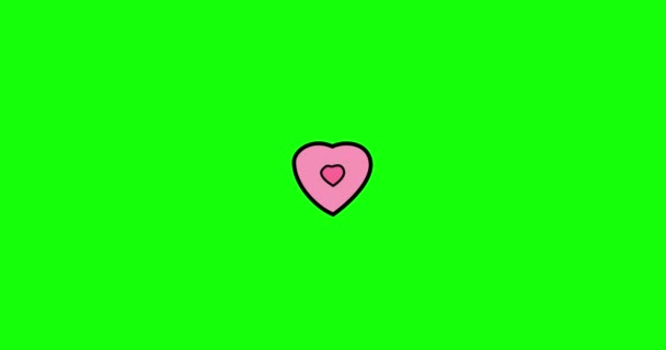 Herzübergang Cartoon Pop Art Stil Für Valentinstag — Stockvideo