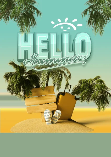 hello summer. banner. summer vacation