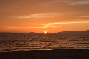 Palma de Mallorca şehrinde günbatımı manzarası