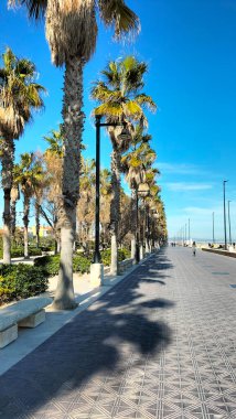 La Malvarosa sahilindeki bir çeşmede tekne.