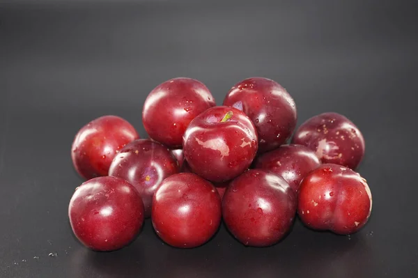 Red Plum Fruit Prunus Genus — Stock Photo, Image