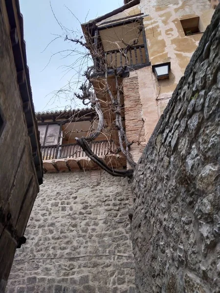 Casas Montañas Murallas Albarracin — Foto de Stock