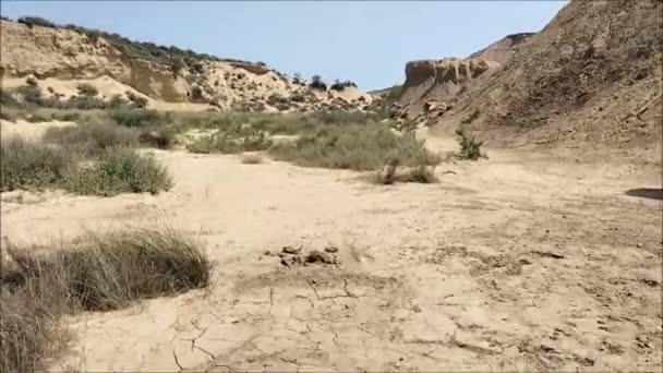 Bardenas Reales Teki Yarı Çöl Kanyonu — Stok video