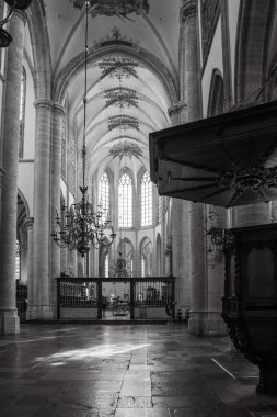 Breda, Hollanda - 06 16 2023: De Grote of Onze-Lieve-Vrouwekerk in Breda