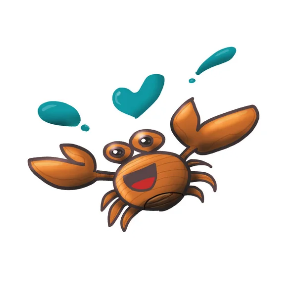 螃蟹色 螃蟹可爱 螃蟹标志 — 图库照片