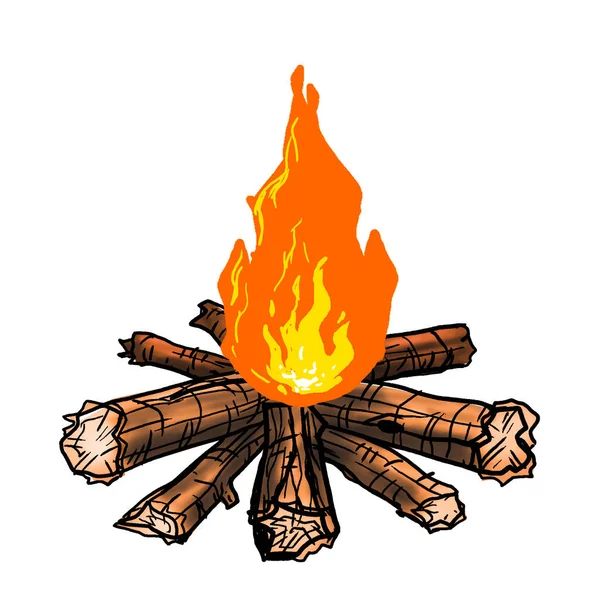 Ogień Obóz Drzewo Natura Drewno — Zdjęcie stockowe