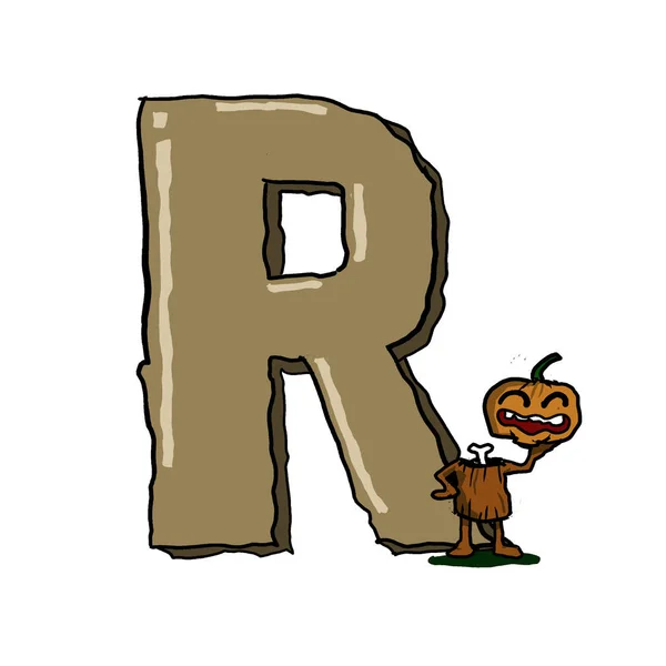 Engelska Alfabetet Fronttext Monster Halloween — Stockfoto