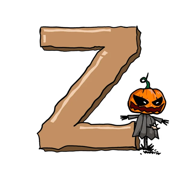 Engelska Alfabetet Fronttext Monster Halloween — Stockfoto