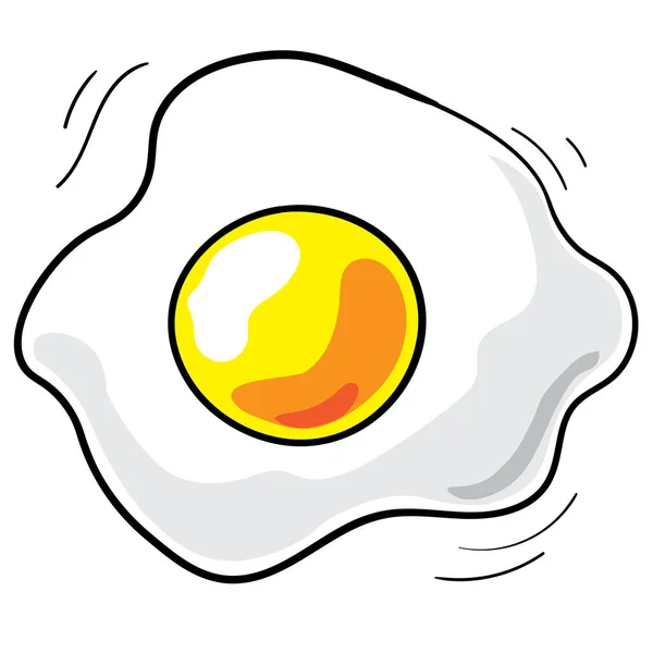 Huevos Fritos Coloridas Líneas Dibujos Animados Tiene Una Yema Amarilla —  Fotos de Stock